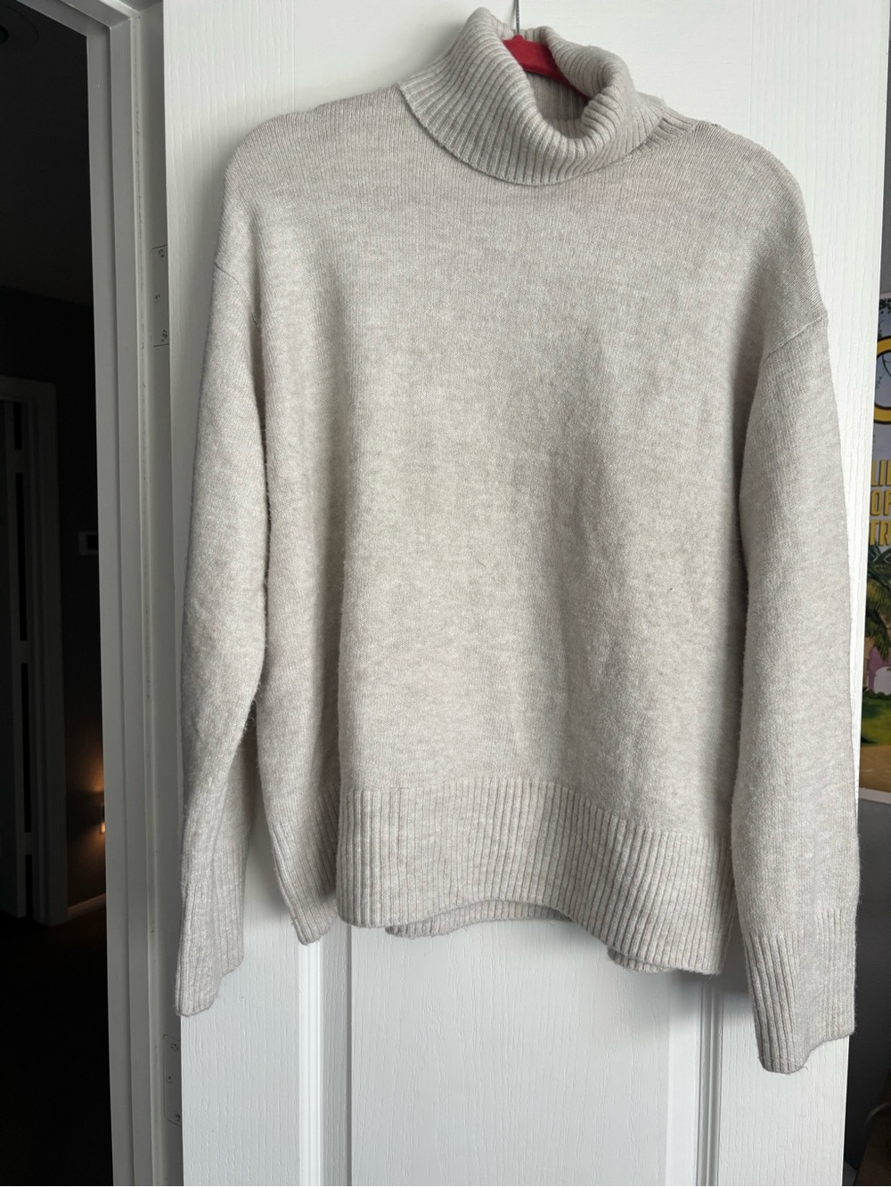 Turtleneck Cozy Women's Sweater in Light Beige
